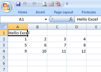Excel data insertion